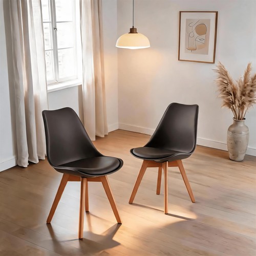 Pair grey plastic tulip - of,