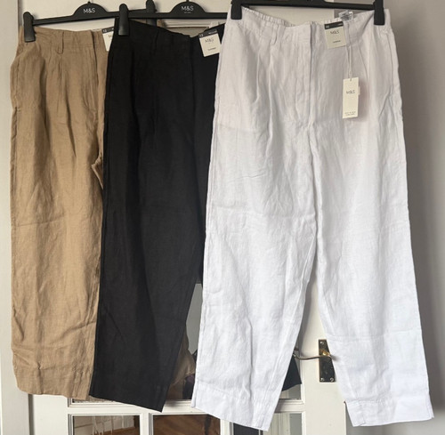 Bnwt pure linen tapered - m&s,