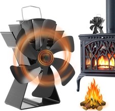 Wikay Log Burner Fan 6 Blade Stove Fan Wood Burning Heat Powered 6LW