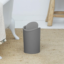 TATAY 6L Modern Plastic Toilet Bin Grey