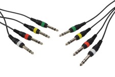 Jack To Jack Stereo 4 Way Loom Patch Lead 3m
