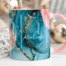 PERSONALISED Mug, Personalised Marble Mug, Name Mug, Mug & Coaster Birthday Gift