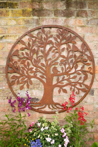 Garden wall art - bird, tree