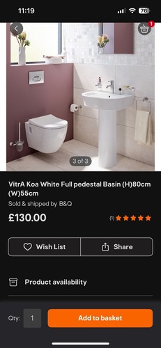 Bathroom sink and - b&q,