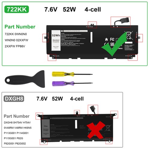 722kk battery for dell xps - dell,