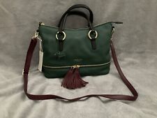 Radley Pickering green shoulder/grab bag with pink dust bag vgc used a few times