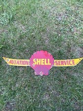 Aviation Shell Service Enamel Sign Iconic shell & Wings Display Collectable