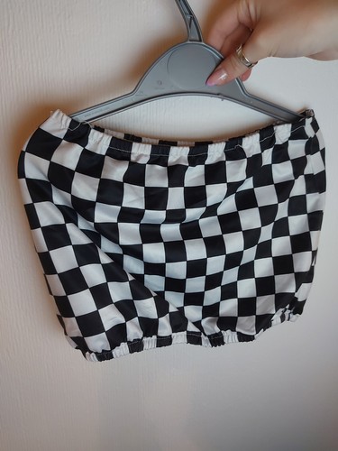 Checkered boob tube - boob,