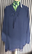 Tilletts Navy Pussy Bow Blouse