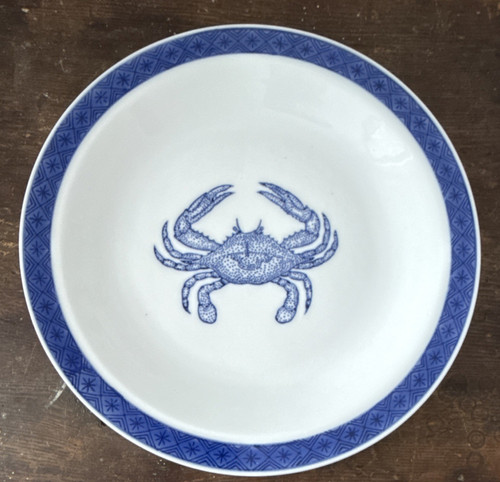 Vintage nautical blue crab - blue,