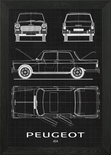 Peugeot 404 framed wall art - peugeot,