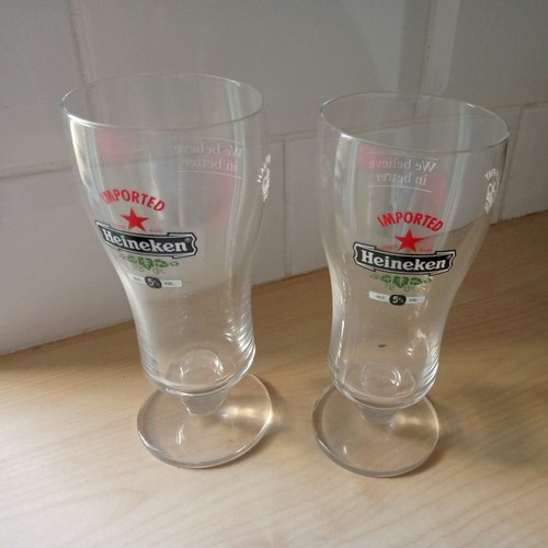 Heineken half pint glasses - half, x