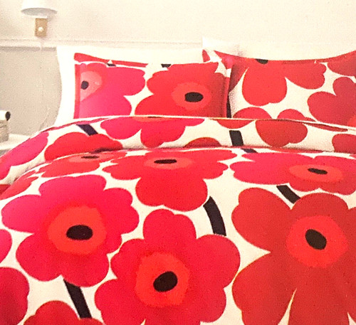 Marimekko unikko red black - red,