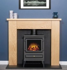 Electric fire stove oak - electric,