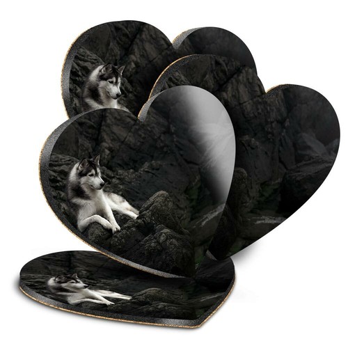 Heart mdf coasters - 4x,