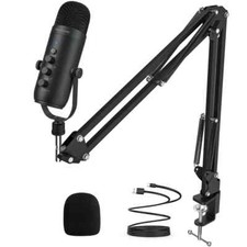 USB Mic Studio Recording Streaming Podcast PC Microphones Cardioid Condenser Kit