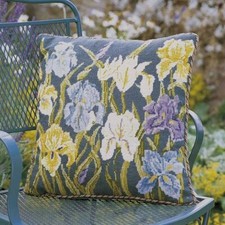 EHRMAN GREEN IRISES by KATHLEEN McKENZIE retired TAPESTRY NEEDLEPOINT KIT