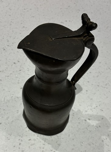 Vintage pewter jug with hinged - pewter,