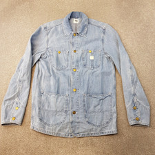 Lee X H&M Mens Jacket Small Blue Denim Chore Overshirt Utility Worker Sack Light
