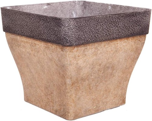 Square brown planter - pot, 22