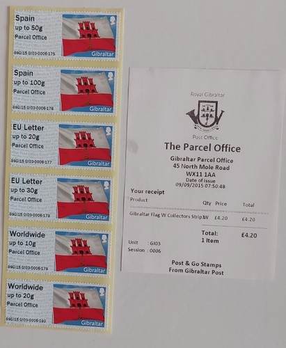 Gibraltar flag post go strip - post, &