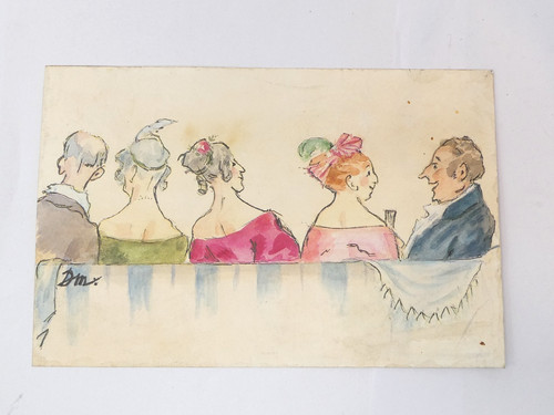 Antique ink watercolour - antique,