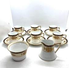 Noritake 1930s / 40s Tea / Coffee Set for six 6 Blue And Heavy Gold Gilt VGC