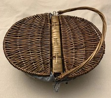 Wicker Basket Wooden Split Lid