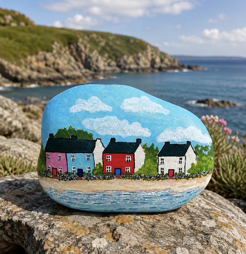 Hand painted pebble art - painted,