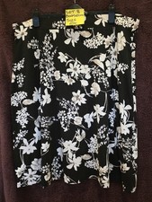 A Beautiful Bonmarche Black and White Floral Knee Length Skirt  Plus Size 24