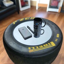 Stunning F1 Motorsport Racing Slick Tyre Coffee Table, Le Man's Race Car