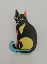 Acrylic flat cat brooch