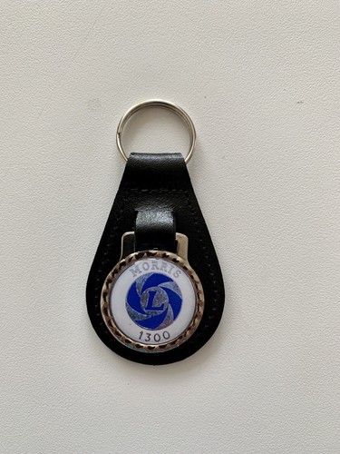 Black leather keyring fob - leather,