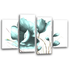 Floral Wall Art Duck Egg
