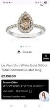 Le Vian Chocolate Diamond ring pre owned