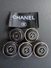 Chanel Black/Gold logo Detailed Buttons 25mm And Clothing Tag/patch.