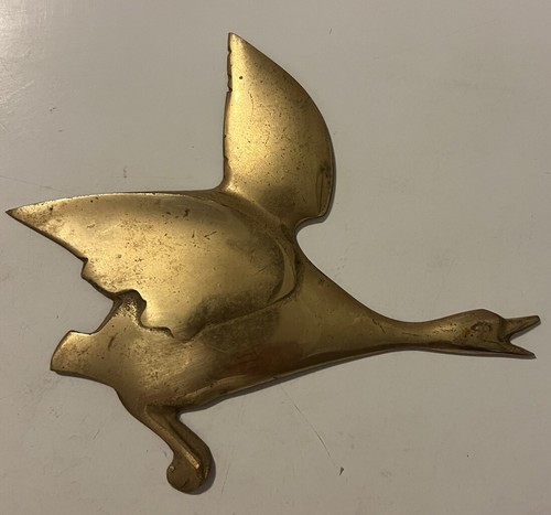 Vintage brass flying duck - vintage,