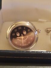 Watch Cufflinks Silver Coloured Watch Face Design 