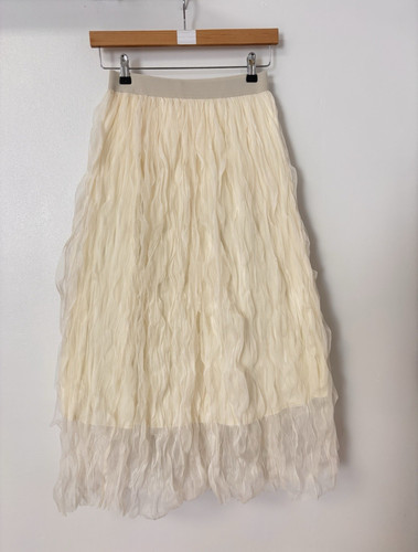 Women cream solid tulle - cream,