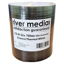 100x RIVER CD-R80 Premium White Top Diamond Dye Rimage Printable Full Face