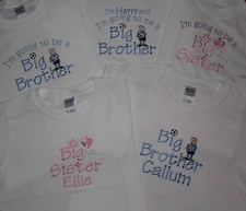 Big Brother Sister T-shirt or I'm going to be butterfly / football personalised