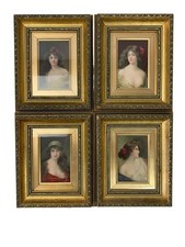 Antique Signed Angelo Asti Chromo Litho Framed Women Art Print Ornate Realism