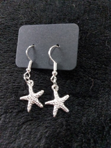 Silver colour starfish - silver, dangle