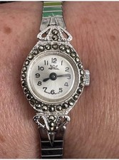 Astral Vintage Antique Ladies Petite Face Watch  Swiss Made Silver