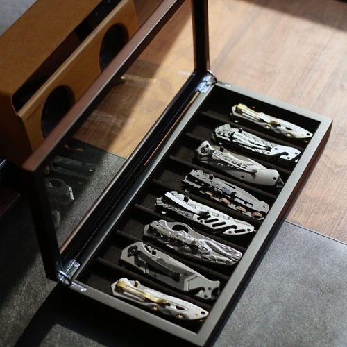 Knife display case wood - display, 8+