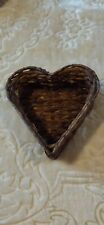 Wicker Heart Shaped Gift Basket Storage Container 24cm X 24cm x 10cms