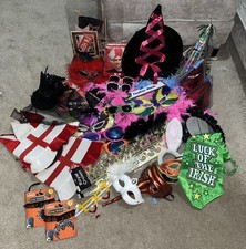 Big Lot Of Props - Photo Booth / Halloween/ Fancy Dress - Masks / Boas / Glasses