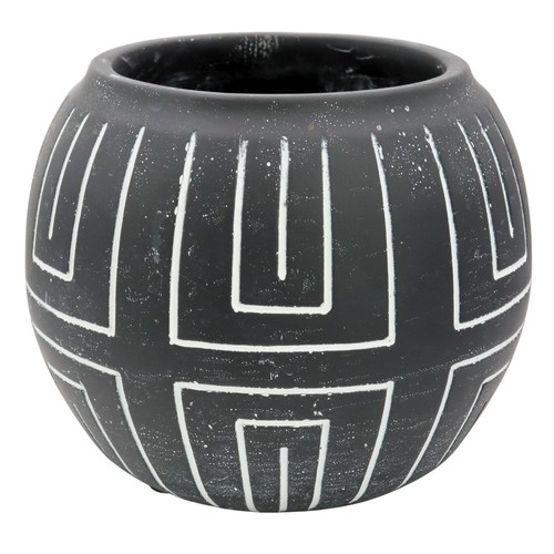 Black ceramic planter - black,