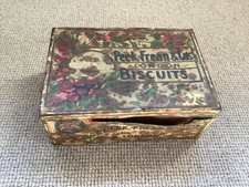 Antique Peek Frean & Co London Biscuit Tin with Paper Label