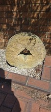 17" x 4" Carved Sand Stone Mill stone Wheel Garden 